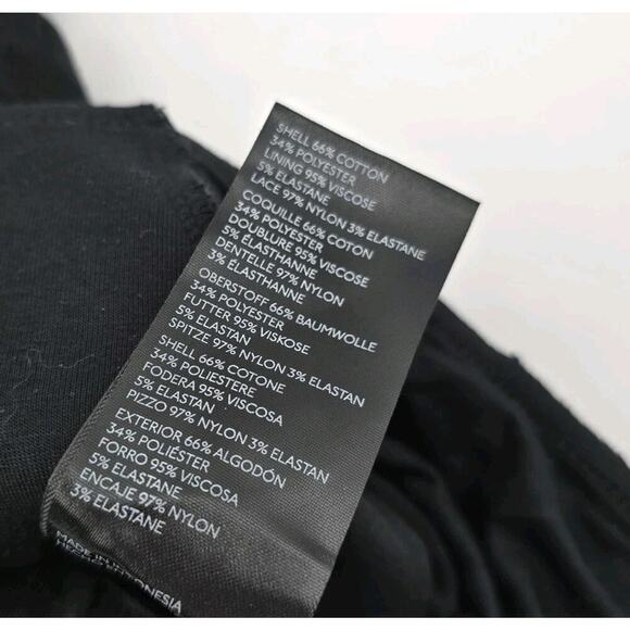 By Anthropologie Top Womens XS Black Tank Cropped Zip Back Corset Knit Lace - Picture 9 of 12